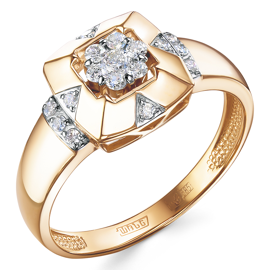 Кольцо, золото, бриллиант, 01-4261